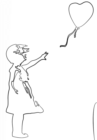 Girl With Balloon By Banksy Coloring Page